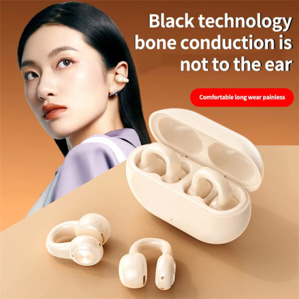 New V60 Low Delay Wireless Headset Tws BT5.3 Bluetooth Headset bone conduction Waterproof Sweat proof Earclip Headset - Image 4