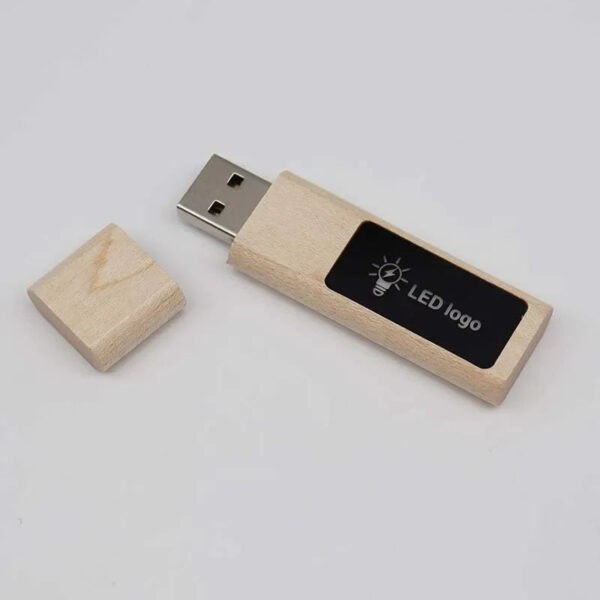 USKY Light-up eco-friendly custom usb flash drive 2.0/3.0 high speed pendrive memory wooden - Image 2