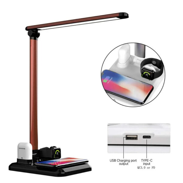 4 in 1 Portable Foldable Fast Wireless Charging Station LED Desk Lamp for iPhone 14/13Pro - Image 3