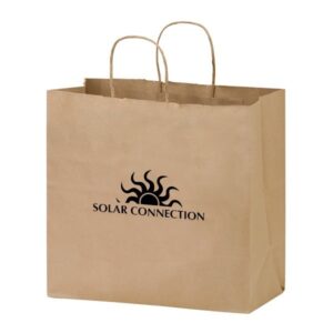Twisted Paper Handle Kraft Bags - 13”W X 12.75”H (Q106811)