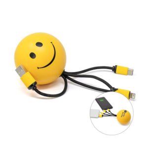 SqueezieCords Smiley Charging Cables Yellow (Q189911)