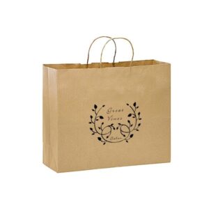 Twisted Paper Handle Kraft Bags - 13”W X 12.75”H (Q206811)