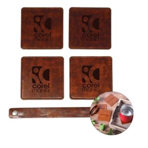 Watson Square PU Leather Coaster - 4 piece Set (Q419422)