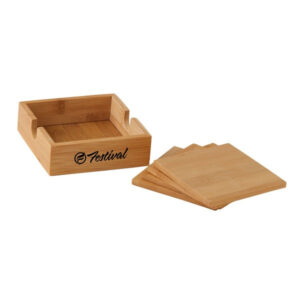 Square Bamboo Coaster Set (Q647322)