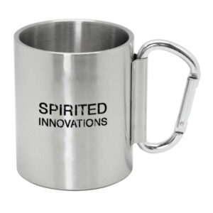 10 Oz. Brushed Stainless Steel Carabiner Mugs (Q653911)