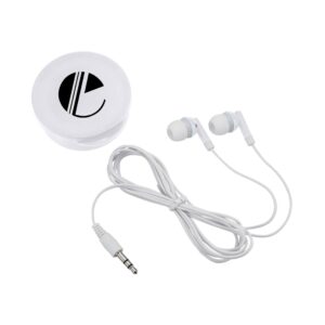 Ear Buds In Round Plastic Case (48" Cord) (Q739311)