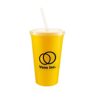 22 Oz. Stadium Cup With Lid and Straw (Q778422)