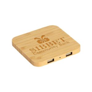 Panda FSC® Bamboo 5W Wireless Charger With Dual USB Ports (Q800922)