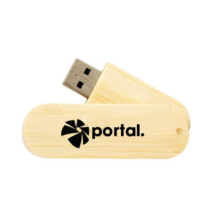 Hinsdale Eco-Friendly Bamboo Swivel Flashdrive 16G SS (Q918422)