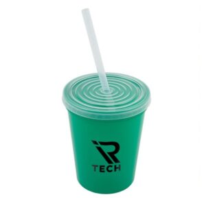 16 Oz. Stadium Cup With Lid And Straw (Q978422)