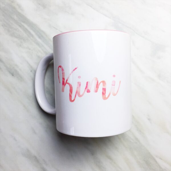 Your Name on a Pink Inner-color Mug