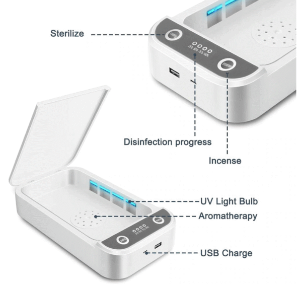 5V UV Light Sterilizer Box | Jewelry Phones Cleaner Personal Sanitizer Disinfection Cabinet with Aromatherapy Diffuser - Image 2