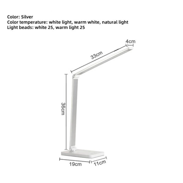 LED Eye Protection Reading Desk Lamp, USB Foldable Creative Desk Lamp with Wireless Charging - Image 5