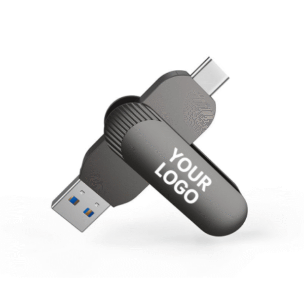USB A + USB C Black USB Flash Drives