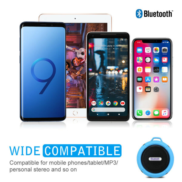 Portable Waterproof Wireless Mini Bluetooth Music Speaker (Black) - Image 3