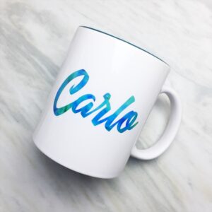 Your Name on a Dark Green Inner-color Mug