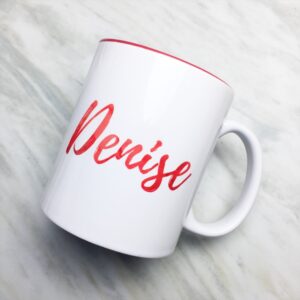 Your Name on a Red Inner-color Mug