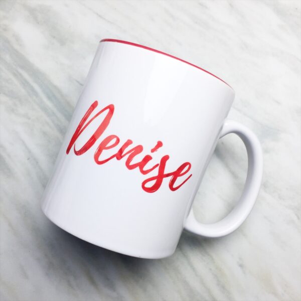 Your Name on a Red Inner-color Mug