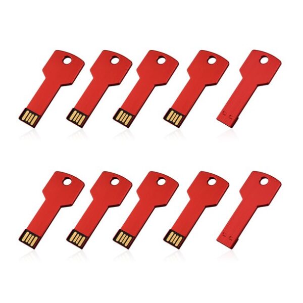 32G USB 2.0 Flash Drive TOPESEL Metal Key Shape Slim Thumb Drive Memory Stick Pen Drive Red - Image 4