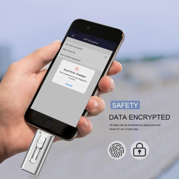 USB 3.0 Flash Drive for iPhone External Storage OTG Flash Drive for Android Smartphone - Silver - Image 5