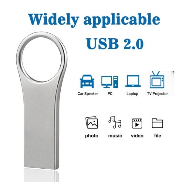 USB Flash Drive Key-chain Design Type A USB 2.0 Flash Drive Thin Metal - Image 3