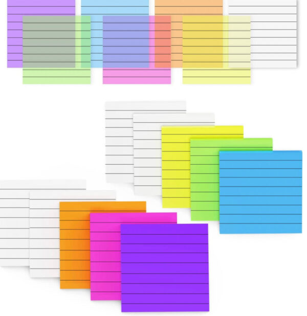Transparent Neon Lined Sticky Notes | 3 x 3 in. - Image 2