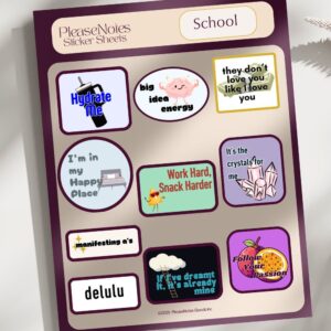 School Themed Sticker Sheets