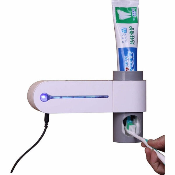 Antibacterial 2 in 1 UV Light Ultraviolet Toothbrush Sterilizer - Automatic Toothpaste Dispenser Sterilizer Toothbrush Holder Cleaner - Image 3